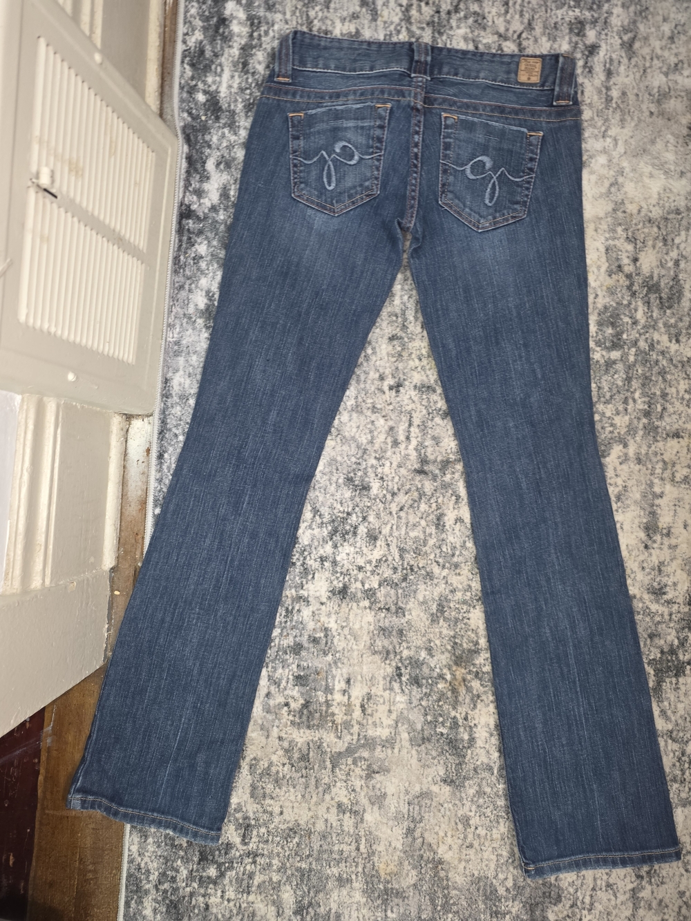Guess Women's Blue Bootcut Jeans with Embroidered Back Pockets